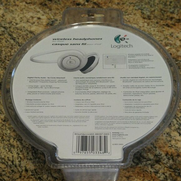 Logitech Wireless Headphones for the iPod - Model 980397-0403 - Sealed - Picture 4 of 9
